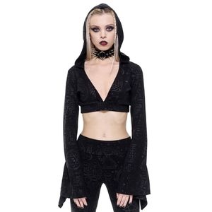 Killstar Witchhead Hooded Crop Top